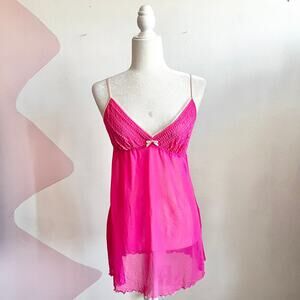 Y2K Victorias Secret Pink Slip Dress 2000s Vintage Coquette Soft Girl Small